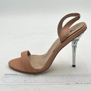 Nude High Heel Open Toe Sexy Summer Slingback Sandals Shoes for Women